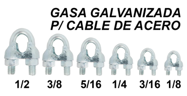 GASA GALVANIZADA P/ CABLE DE ACERO
